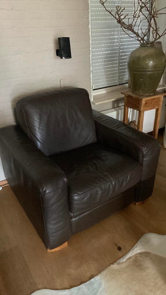 Natuzzi leer oersterk 2stuks, Ophalen, Gebruikt, 75 tot 100 cm, Leer