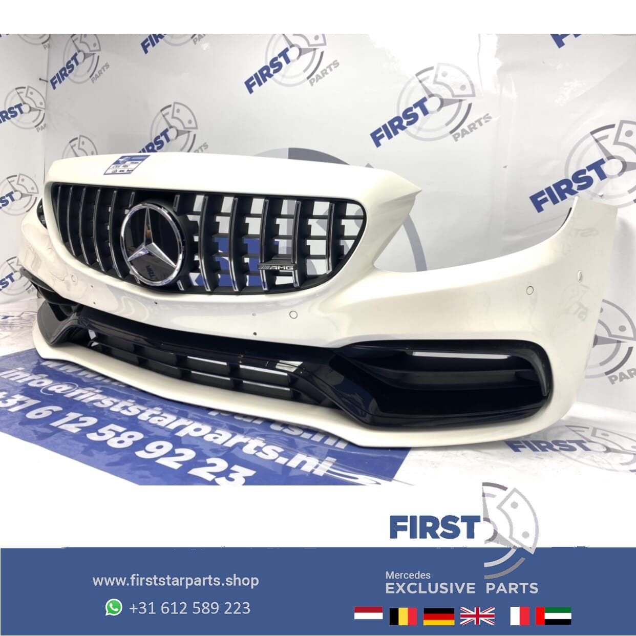 A205 C205 FACELIFT C63 C63S AMG VOORBUMPER WIT COMPLEET Merc, Auto-onderdelen, Carrosserie en Plaatwerk, Gebruikt, -, Voor, Ophalen of Verzenden