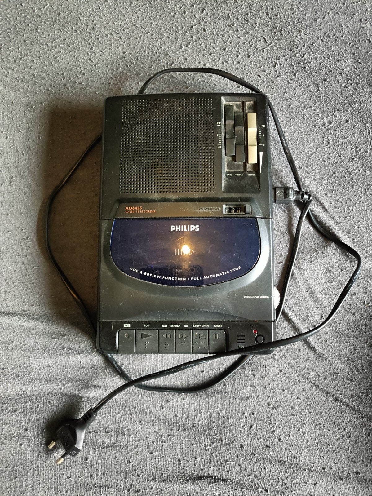Philips AQ6455 Cassette Recorder - Vintage Casetterecorder, Ophalen, Enkel, Philips, Tape counter