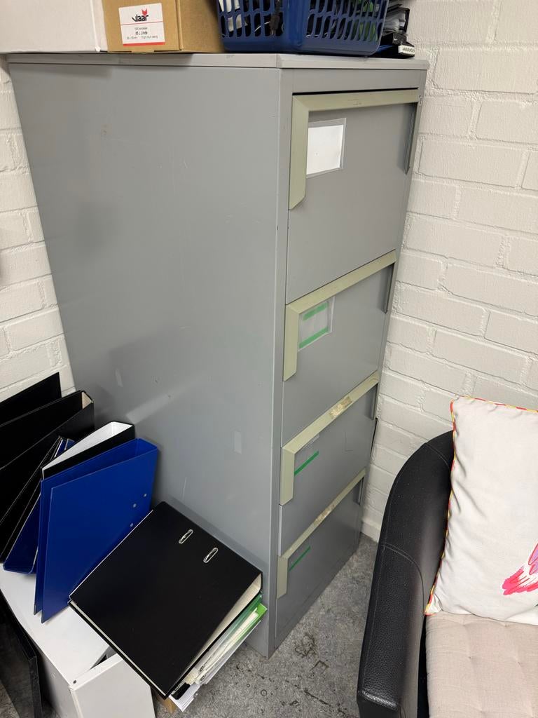 Grijze hangmappenkast met 4 lades, Ophalen of Verzenden, Gebruikt