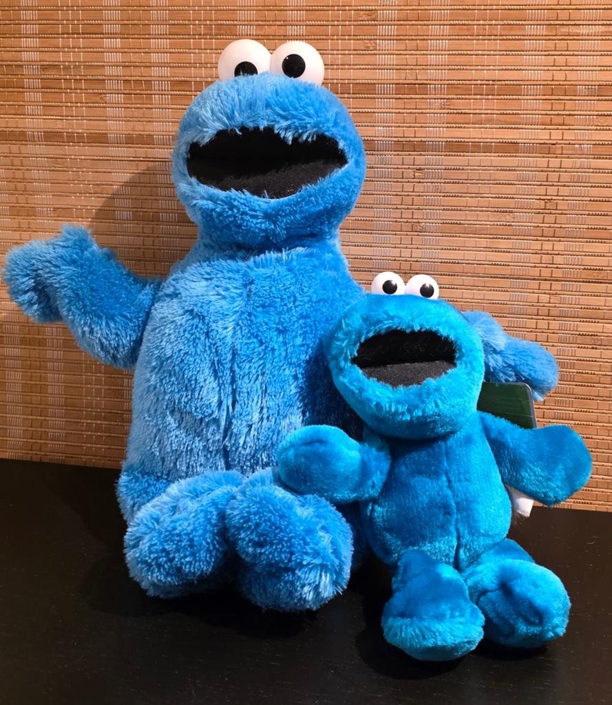 Sesamstraat Koekiemonster Knuffel Set - Groot & Klein, Overige merken, Overige karakters, Overige typen, Blauw