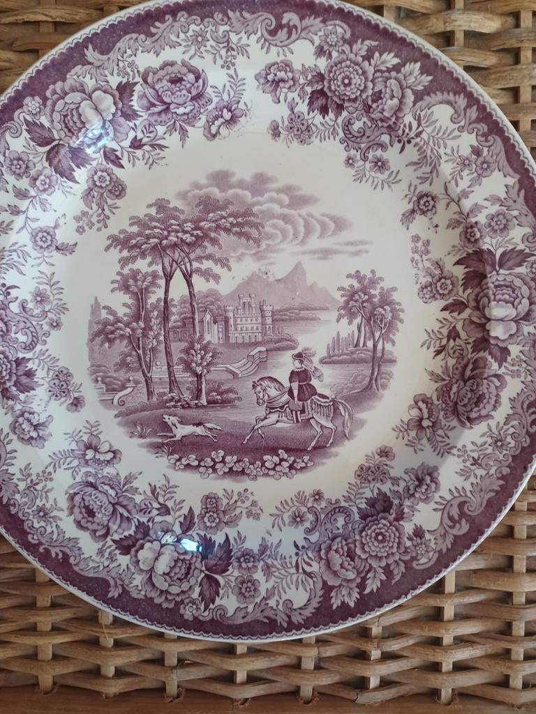 Groot schotterend  lila bord amazone regout, Antiek en Kunst, Ophalen of Verzenden