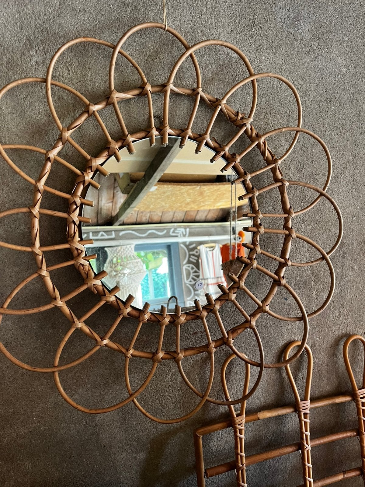 Bamboe spiegel, Ophalen, Minder dan 50 cm, Zo goed als nieuw, Minder dan 100 cm