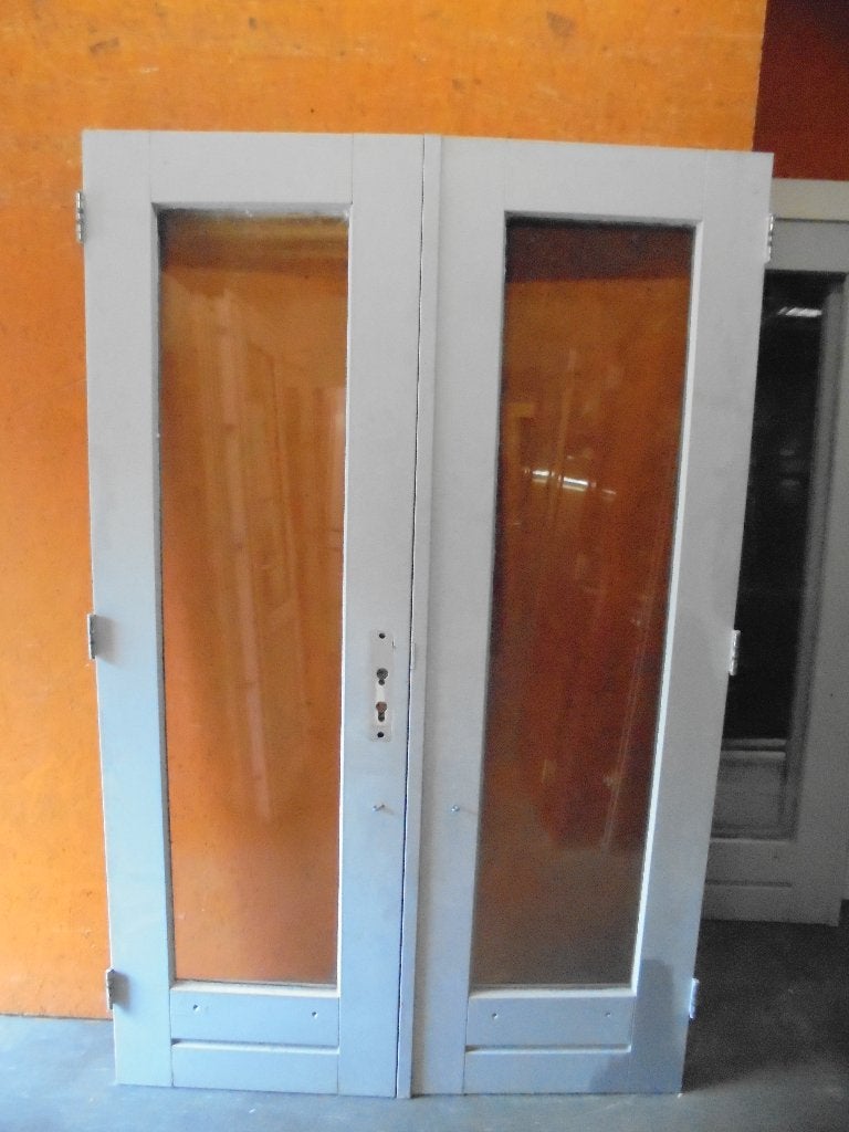 2 gelijke sets openslaande tuindeuren, 135 x 211,5, Ophalen, 120 cm of meer, 200 tot 215 cm, Glas