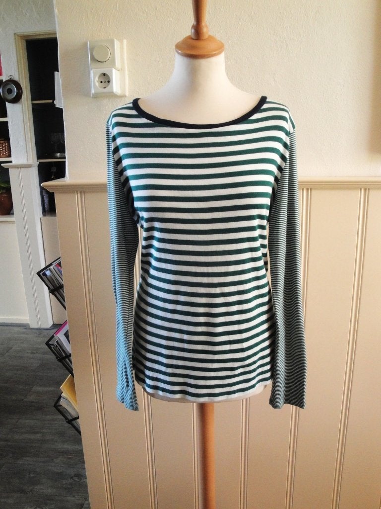 Groen/wit T-shirt ESPRIT maat L, Kleding | Dames, T-shirts, Maat 42/44 (L), Ophalen of Verzenden, Zo goed als nieuw, Lange mouw