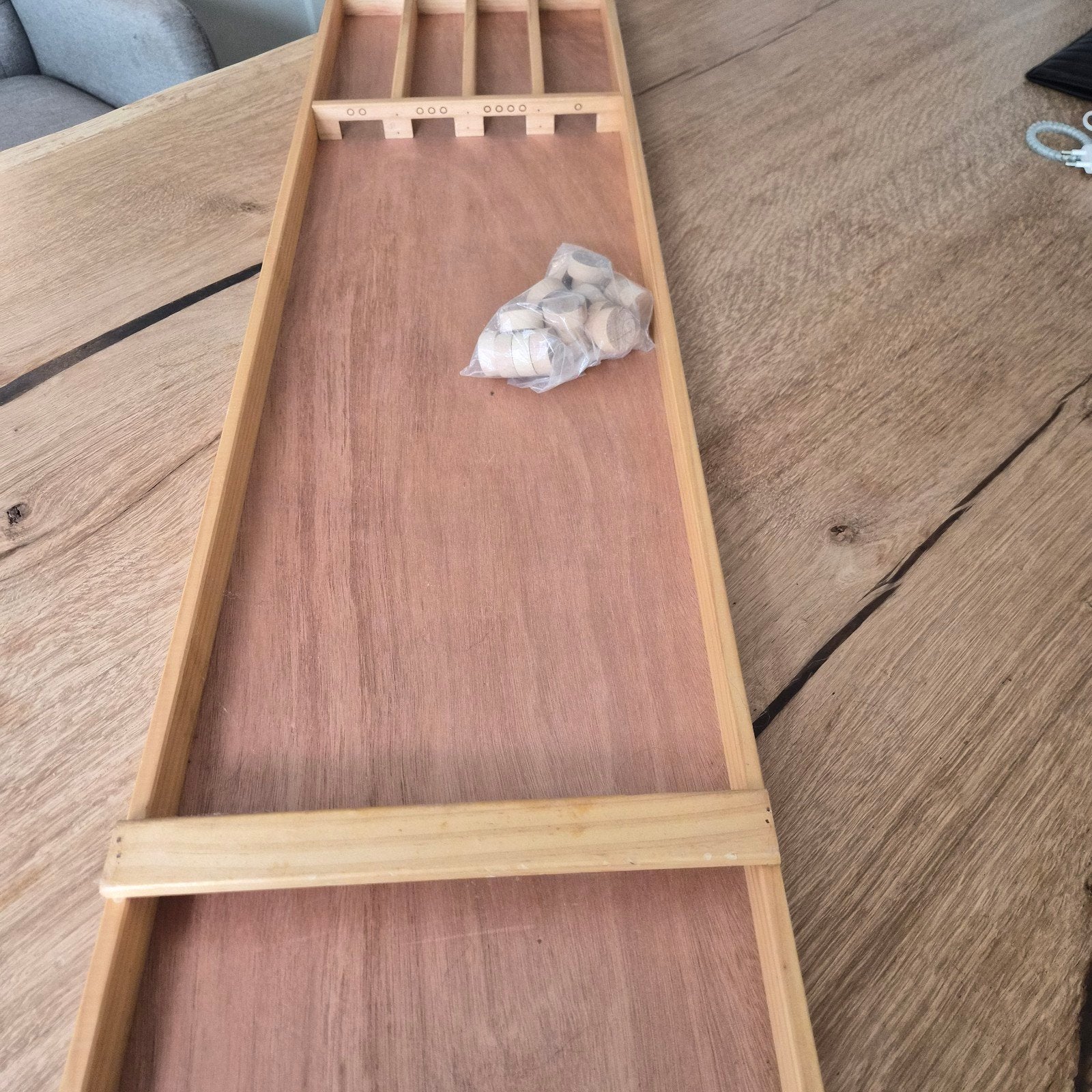 Sjoelbak kinder - Klassiek houten sjoelspel met sjoelschijve, Vijf spelers of meer, Ophalen, Gebruikt, Onbekend