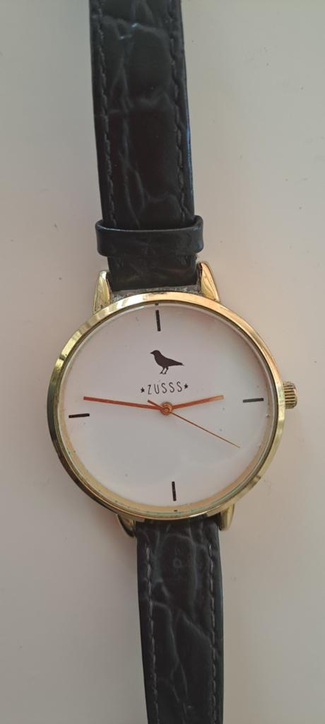ZUSSS horloge met leren bandje, Overige merken, Overige materialen, Polshorloge, Ophalen of Verzenden
