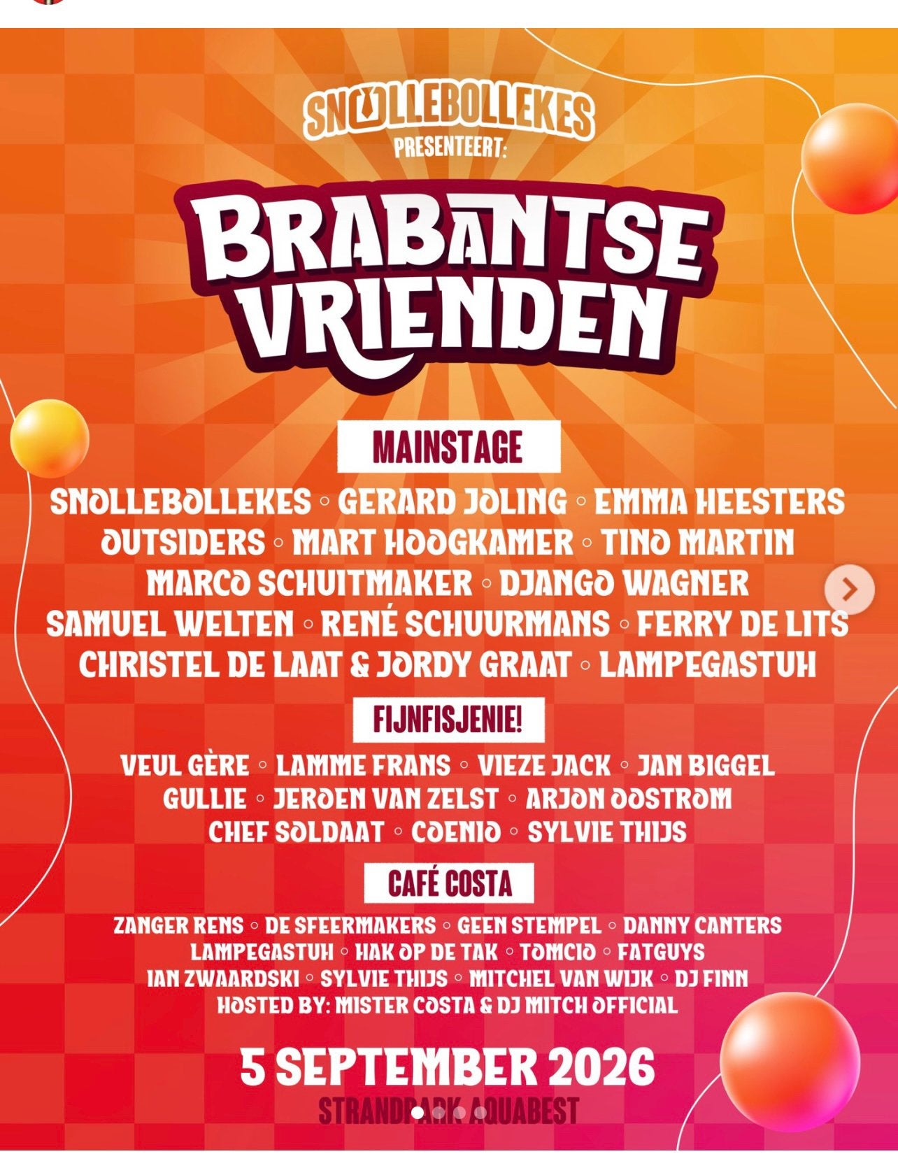 3x tickets brabantse vrienden. 25 euro per stuk!, Drie personen of meer