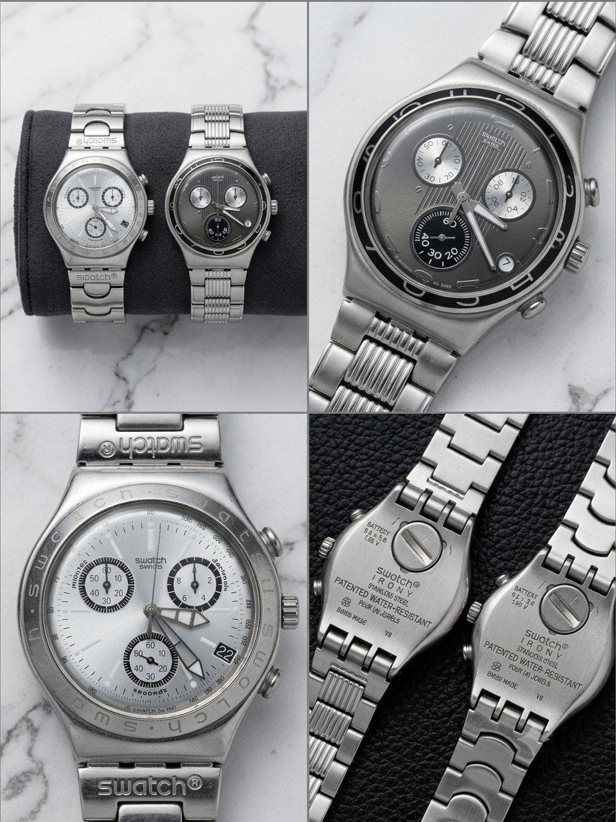 Prachtige Set: Swatch Irony Chrono Chronografen (Staal), Sieraden, Tassen en Uiterlijk, Horloges | Heren, Staal, Staal, Polshorloge