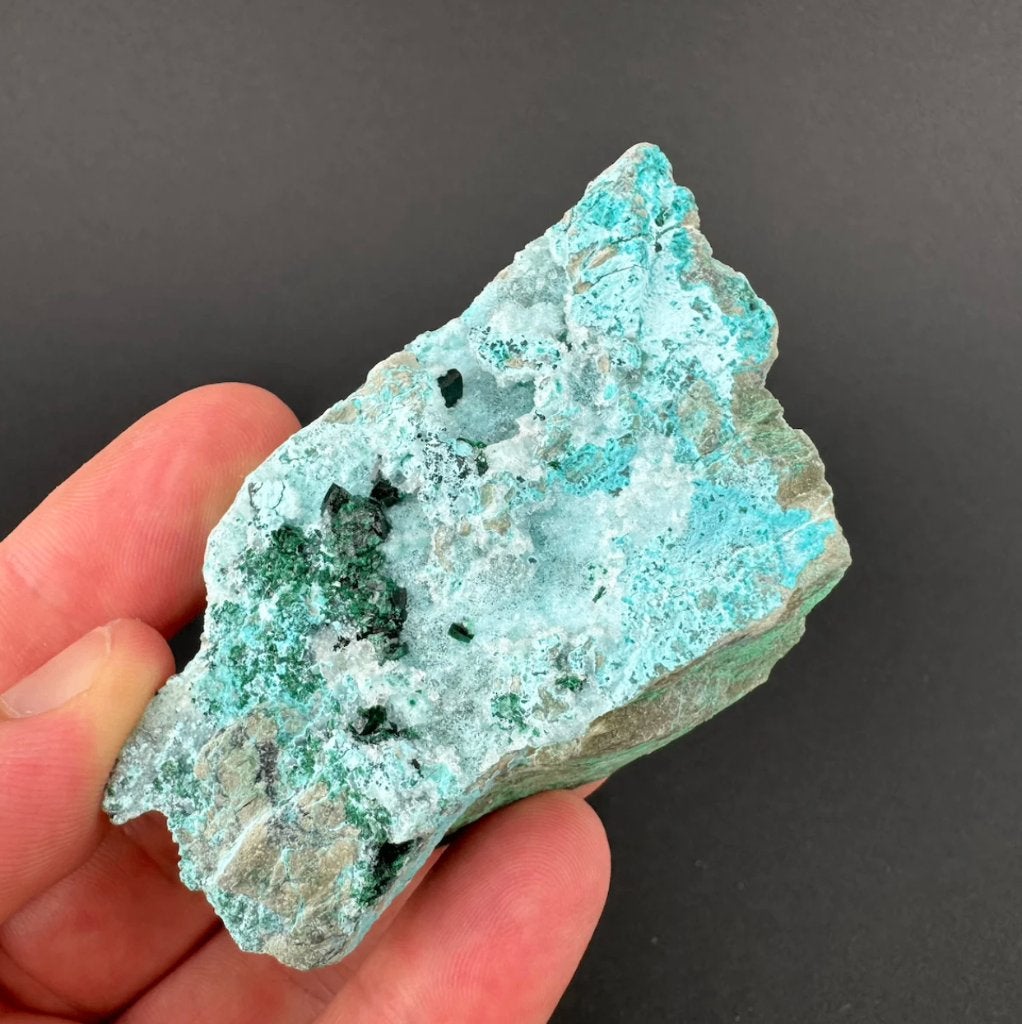 Chrysocolla met Malachiet (Druzy) uit Congo, Ophalen of Verzenden, Mineraal