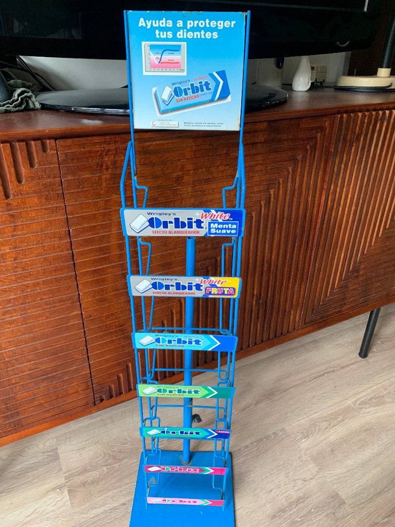 Vintage Orbit kauwgom display rek - Reclamebord, Ophalen of Verzenden, Gebruikt, Overige typen
