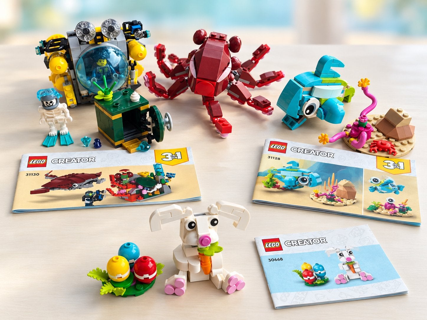 LEGO Creator pakket: Duikboot, Vissen & Paashaas (3 sets), Ophalen of Verzenden, Zo goed als nieuw
