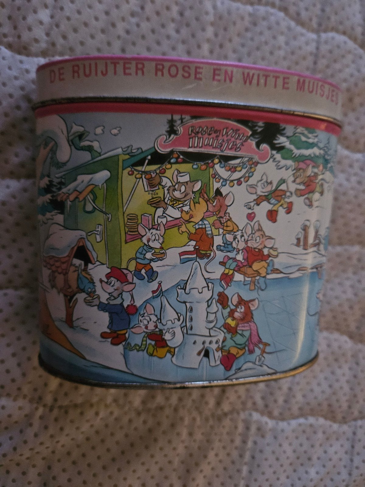 Vintage De Ruijter muisjes blik - Wintertafereel, Ophalen of Verzenden