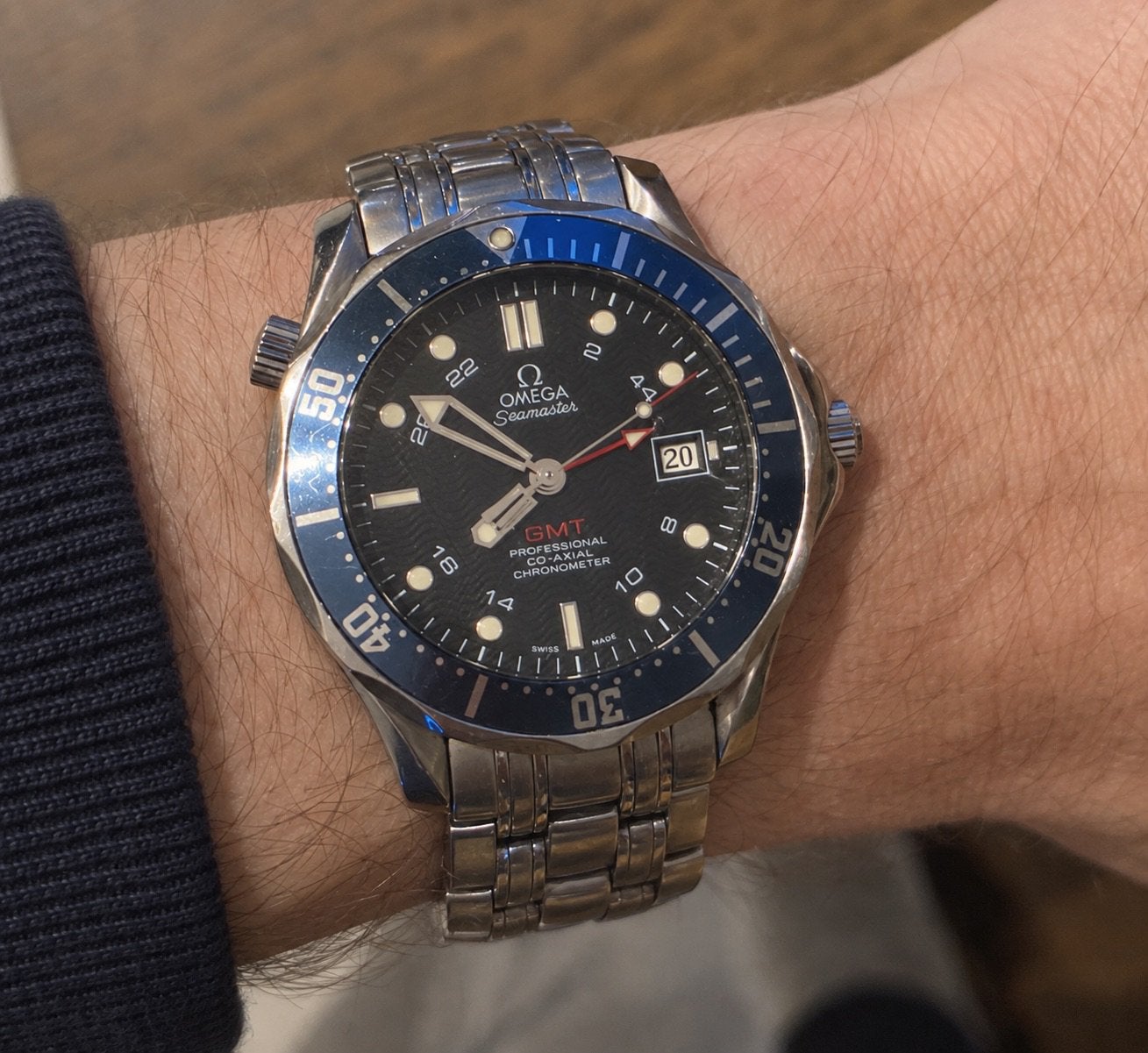Originele Omega Co-Axial Seamaster GMT, Ophalen of Verzenden, Zo goed als nieuw, Staal, Omega