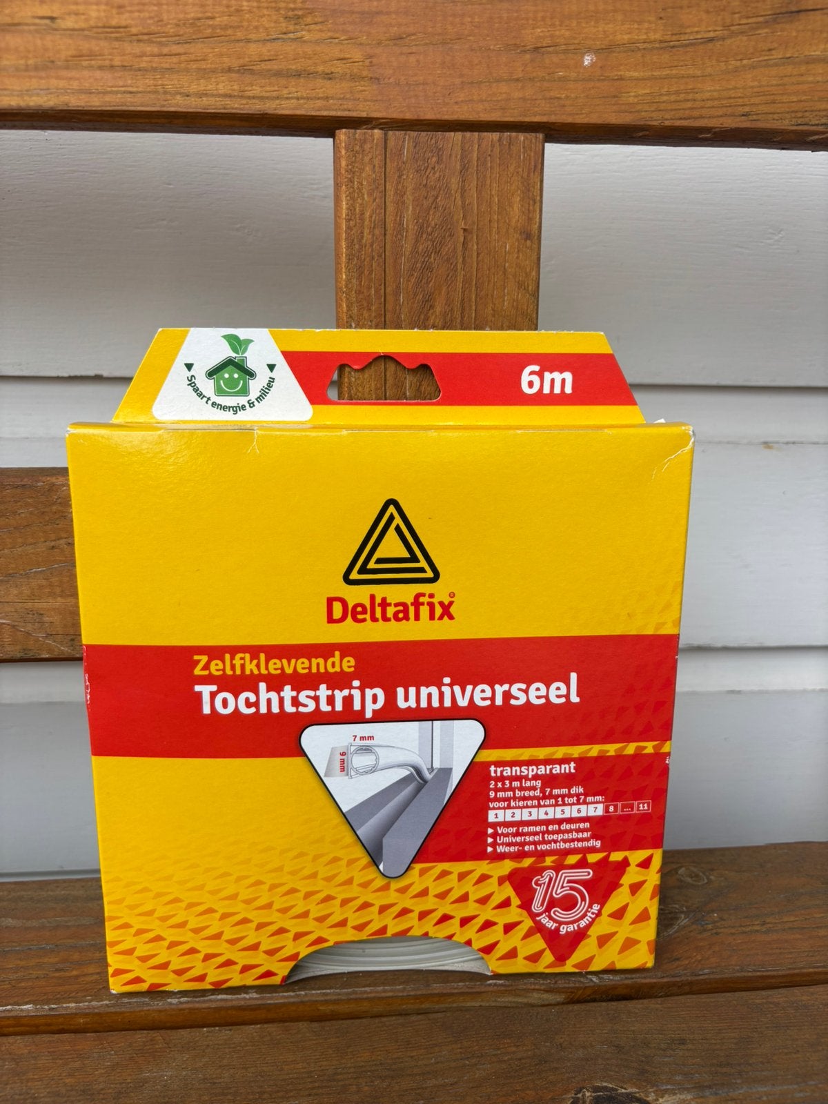 Deltafix Tochtstrip - wit - zelfklevend - 6 m x 9 mm x 6 mm, Ophalen of Verzenden, Nieuw, Glasplaat