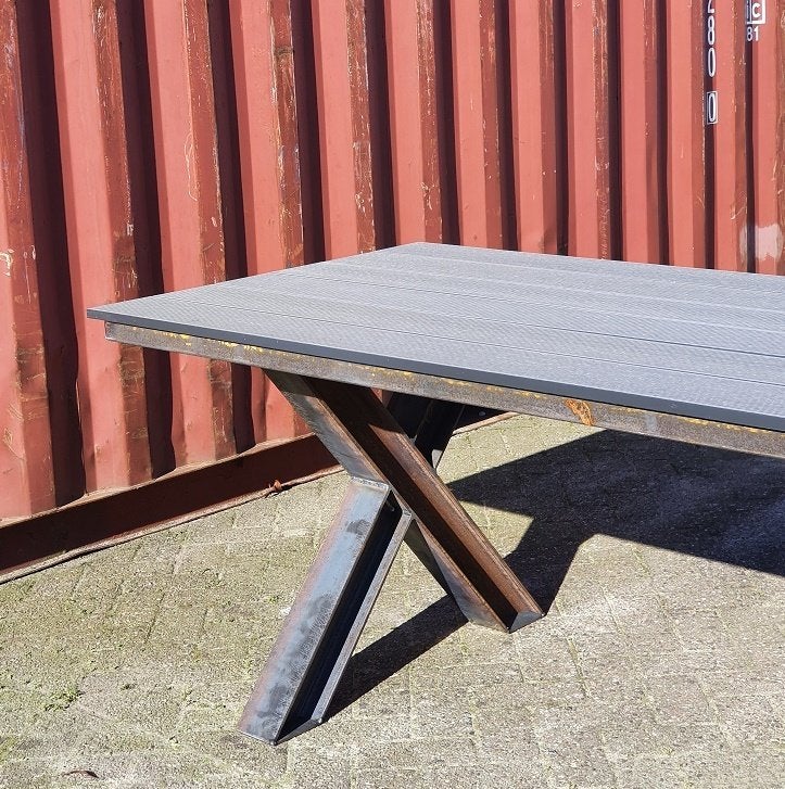 Tafel poten kruis van HEA balk, maak zelf je tuintafel Zwaar, Tuin en Terras, Tuintafels, Ophalen, Dieselstraat 8, Nieuw, Metaal