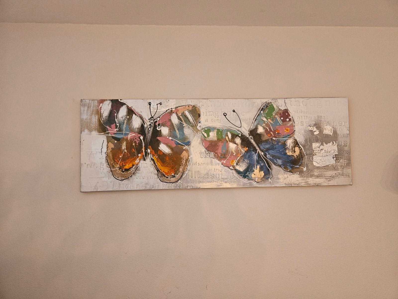 Schilderij met vlinders - 150x50 cm, Ophalen