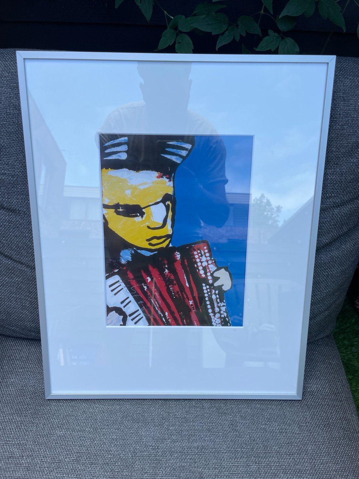 Herman Brood 'De Accordeon' Print - Ingelijst Kunstwerk, Ophalen, Print, Print/reproductie, Achter glas