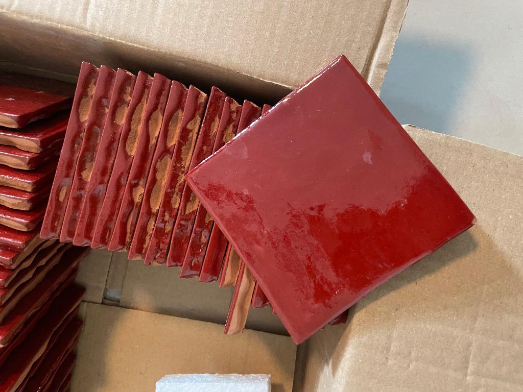 Zelij Rojo Antiguo Special 10x10 Rode tegels, Doe-het-zelf en Verbouw, Tegels, Ophalen, Nieuw, Minder dan 20 cm, Minder dan 20 cm