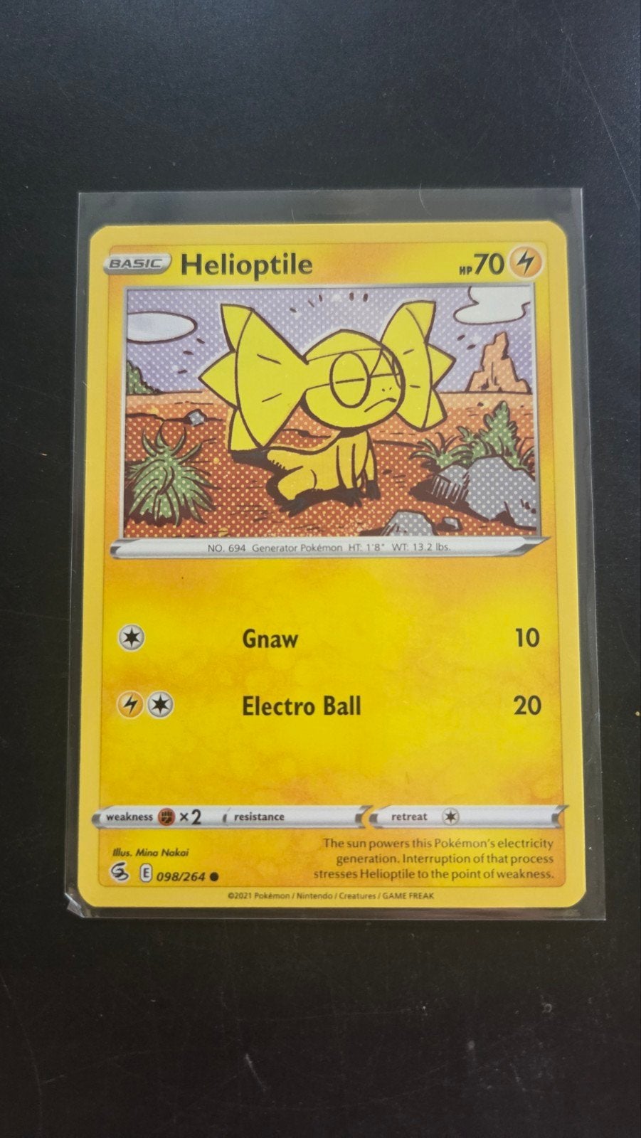 Helioptile 098/264 Fusion Strike Pokémon Kaart, Verzenden, Zo goed als nieuw, Losse kaart