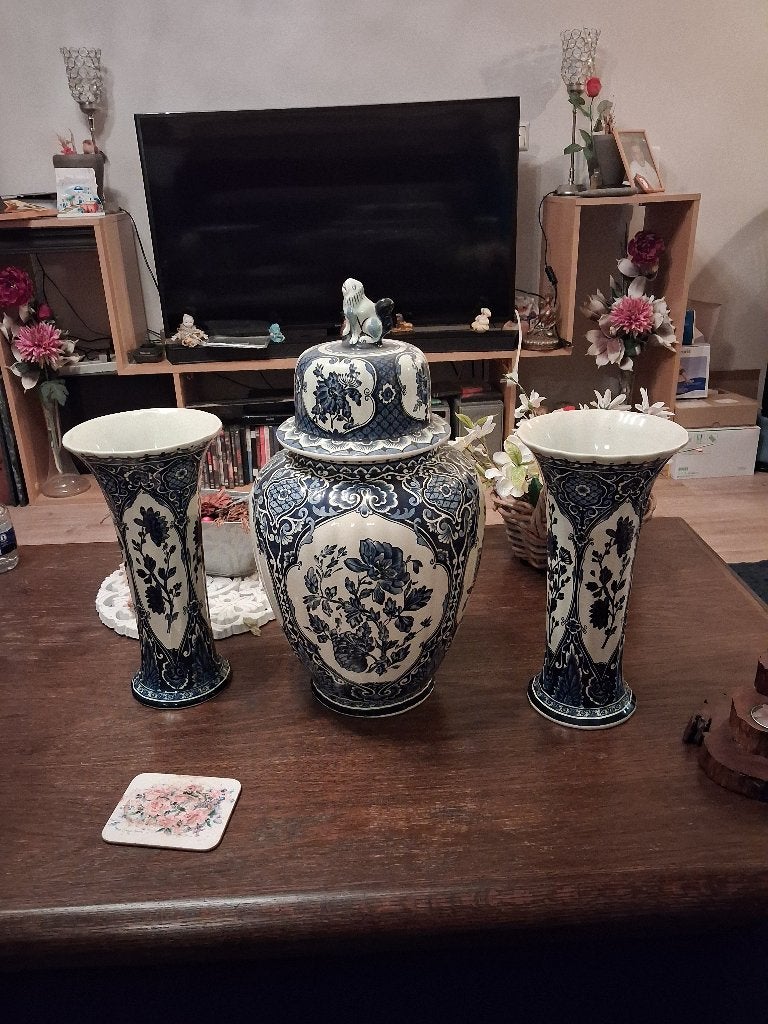 Delfts Blauw Boch Holland Vaas en Pot Set, Antiek en Kunst, Ophalen