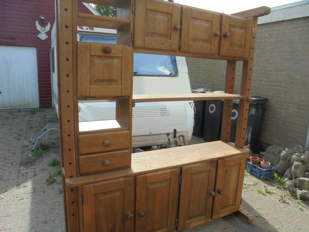 vintage massief eiken kast, Ophalen, Zo goed als nieuw