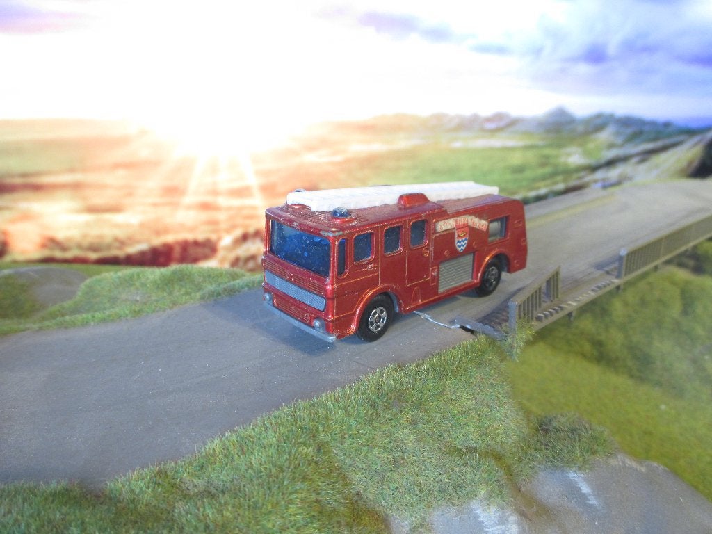 1:86 AEC Merryweather brandweer Matchbox SuperfastNr.35 #2, Ophalen of Verzenden, Gebruikt, Auto