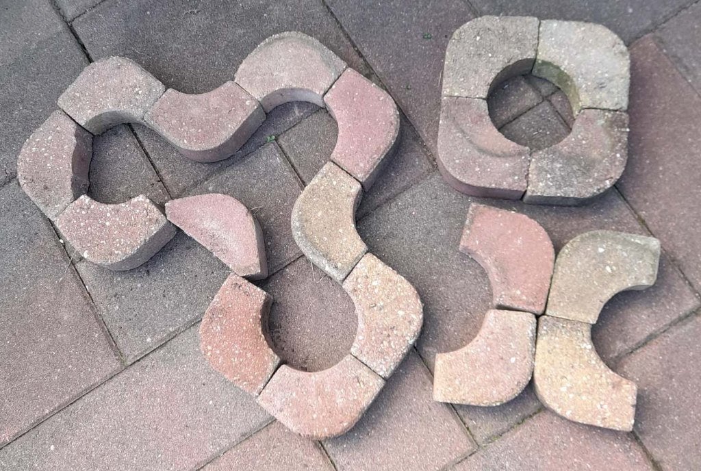 19 Sierstenen / 'border stenen' voor in tuin of op terras, Ophalen, Zo goed als nieuw, Beton, Overige typen