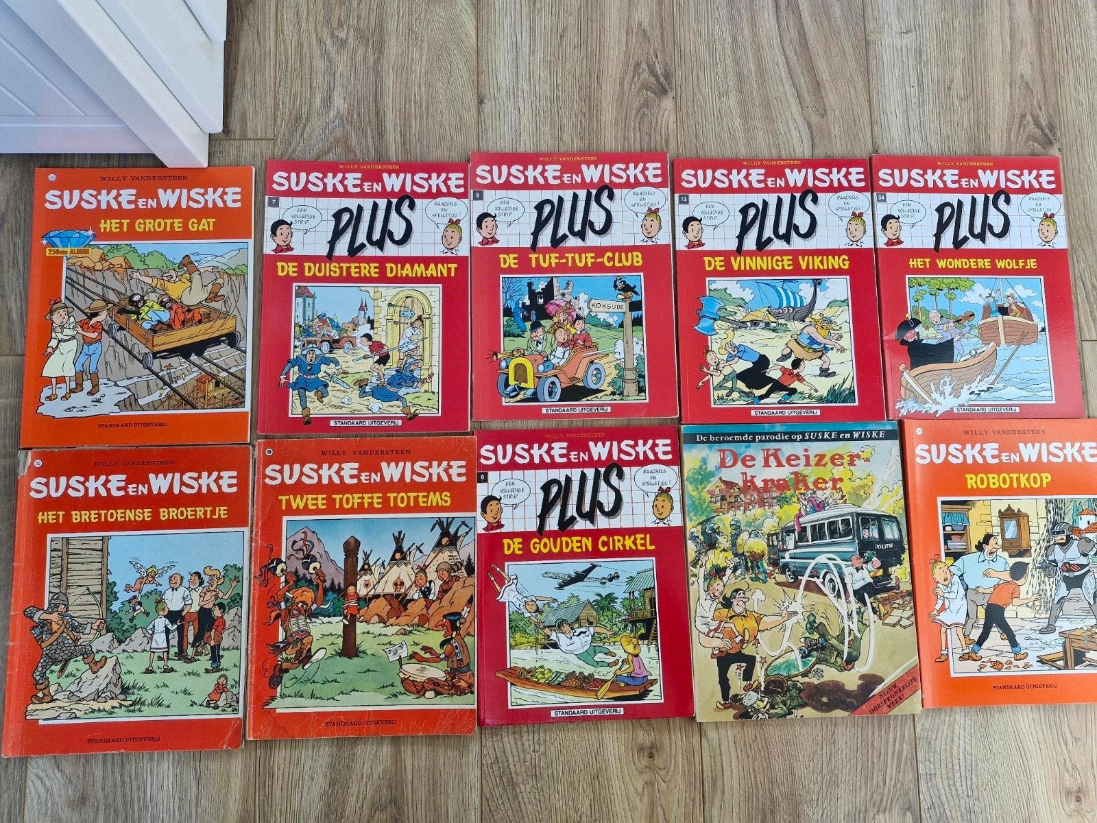 Set van 10 Suske en Wiske stripboeken, Meerdere stripboeken, Ophalen of Verzenden, Gelezen, Willy Vandersteen