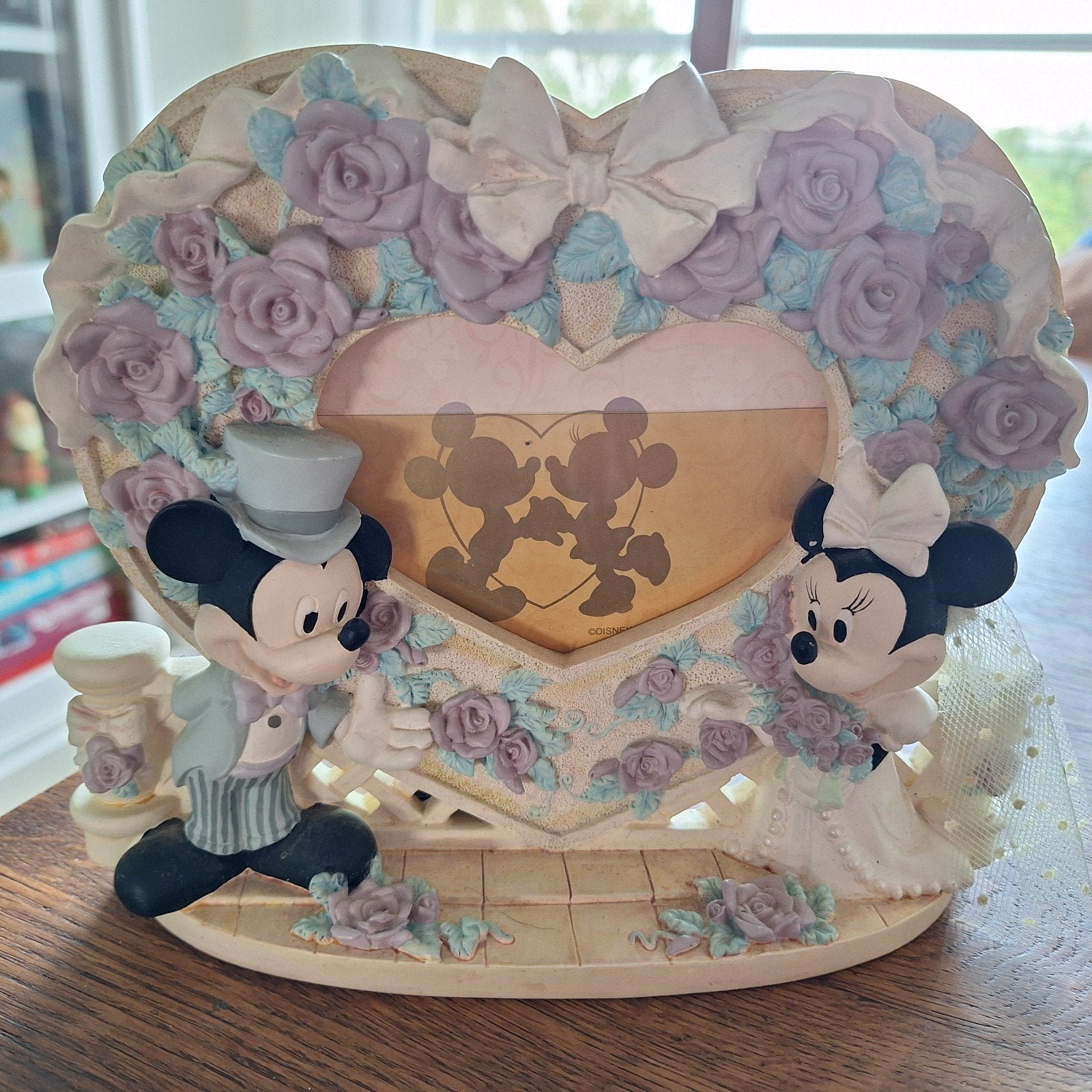 Disney fotolijstje Mickey en Minnie bruiloft, Verzamelen, Ophalen, Mickey Mouse, Zo goed als nieuw, Beeldje of Figuurtje