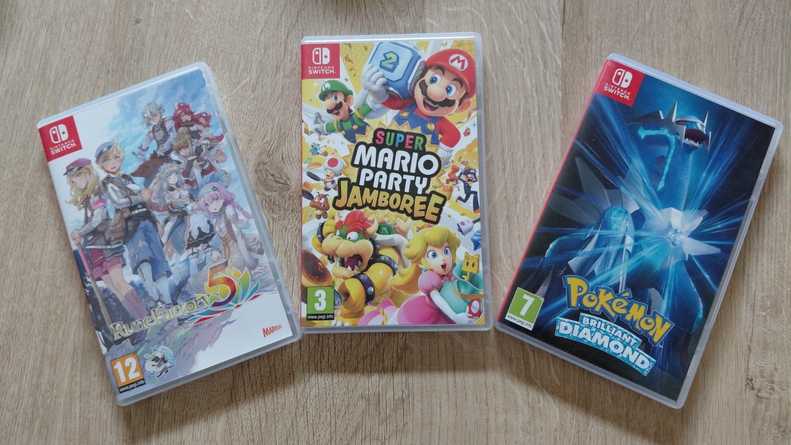 Switch spellen: Pokémon, Mario Party, Rune Factory, Spelcomputers en Games, Gebruikt, Overige genres, 1 speler, Eén computer