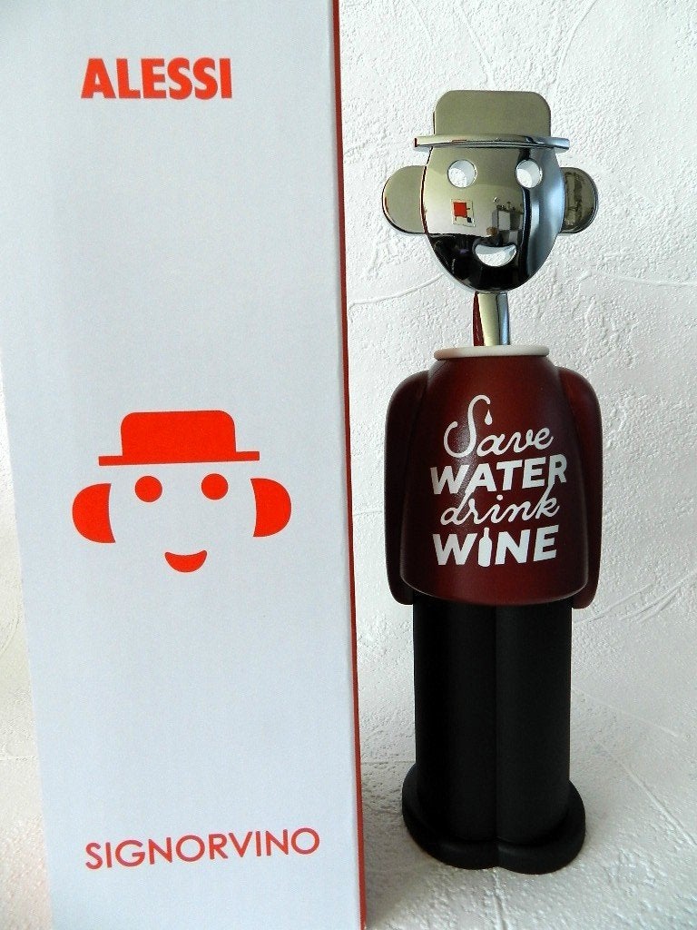 ALESSI KURKENTREKKER "SAVE WATER DRINK WINE" van A. MENDINI., Antiek en Kunst, Kunst | Designobjecten, Ophalen of Verzenden, Overige typen