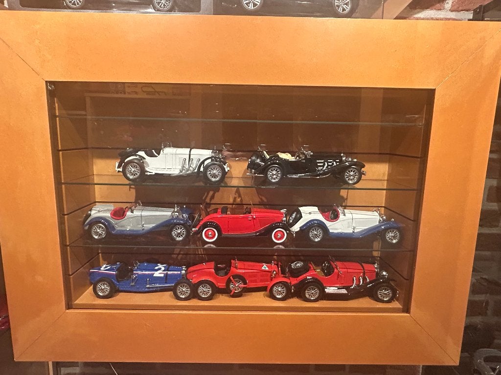 Hangende vitrine, hout en glas met verlichting, Ophalen, Gebruikt, Met klep(pen), Minder dan 100 cm