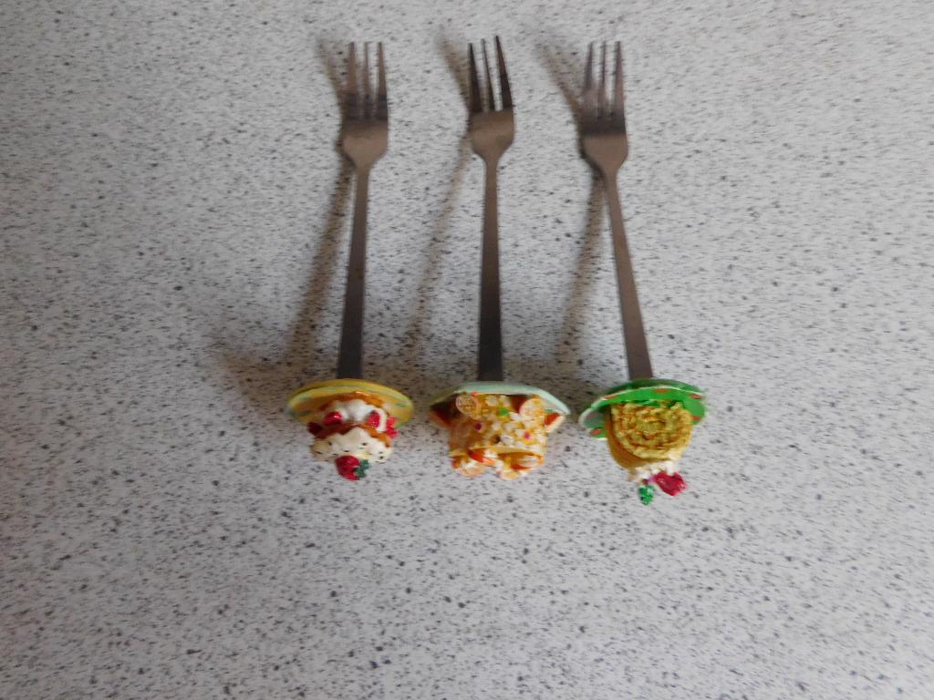 3x Gebakvork 12 cm. Keramiek RVS Gebak, Ophalen of Verzenden
