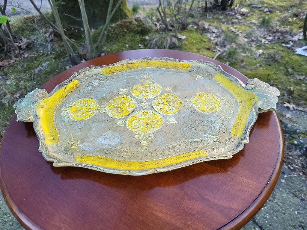 antiek houten dienblad, Ophalen of Verzenden, Gebruikt, Rond, Hout