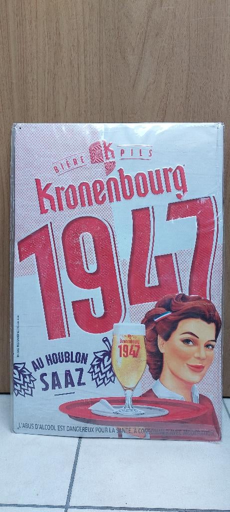 Zeldzaam reclamebord Kronenbourg (60 x 40 cm), Ophalen of Verzenden, Nieuw, Reclamebord, Plaat of Schild, Overige merken