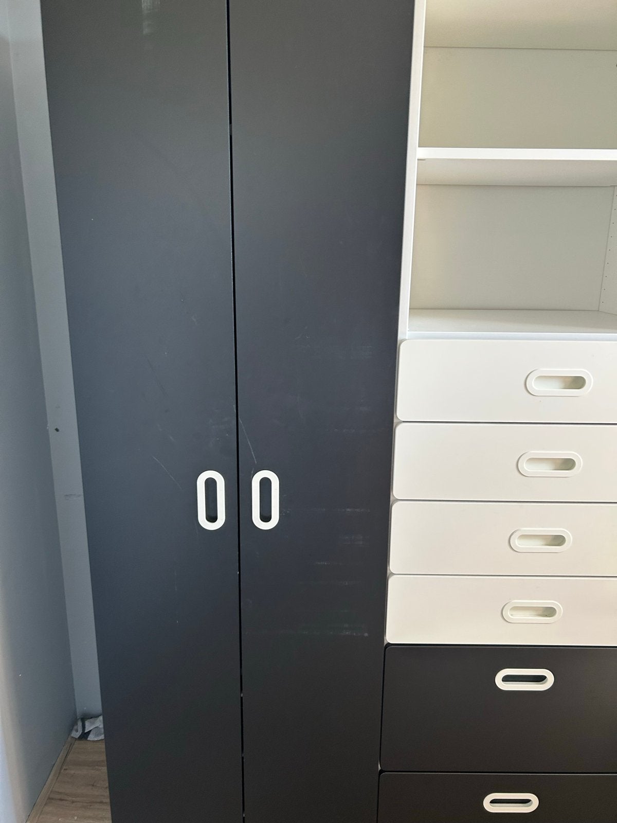 IKEA PAX Kledingkast met lades en hangruimte:zelf demonteren, Huis en Inrichting, Ophalen, Gebruikt, 100 tot 150 cm, Met lade(s)