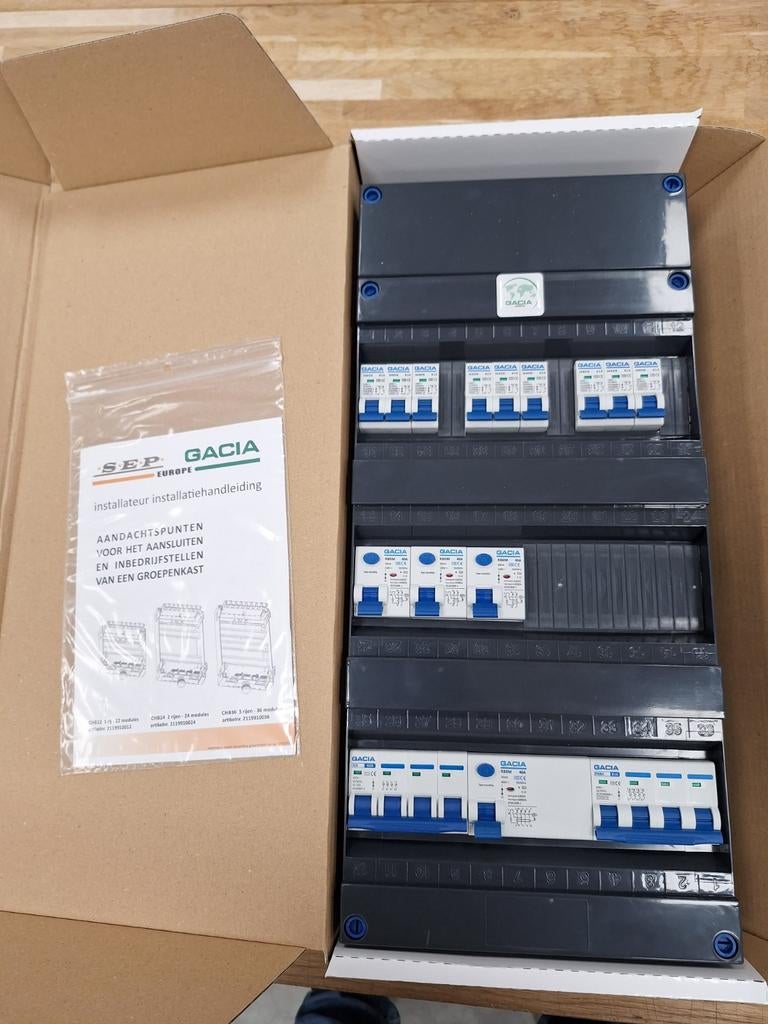 GACIA groepenverdeler  3 fase 9 groepen + krachtgroep b16, Hobby en Vrije tijd, Elektronica-componenten, Ophalen of Verzenden