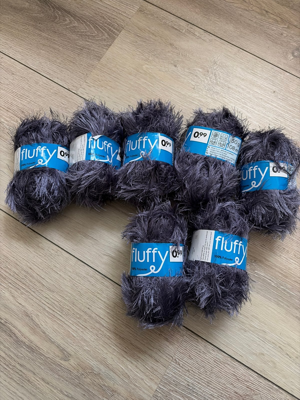 7 bollen Zeeman Fluffy garen paars 50 gram nieuw, Ophalen of Verzenden, Nieuw, Breien of Haken, Wol of Garen