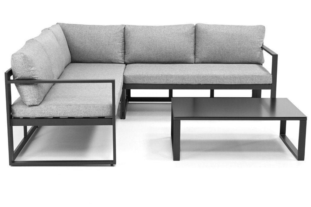 Nieuwe aluminium hoekloungeset 225 x 225 met allweather kus, Ophalen, 6 zitplaatsen, Bank, Loungeset