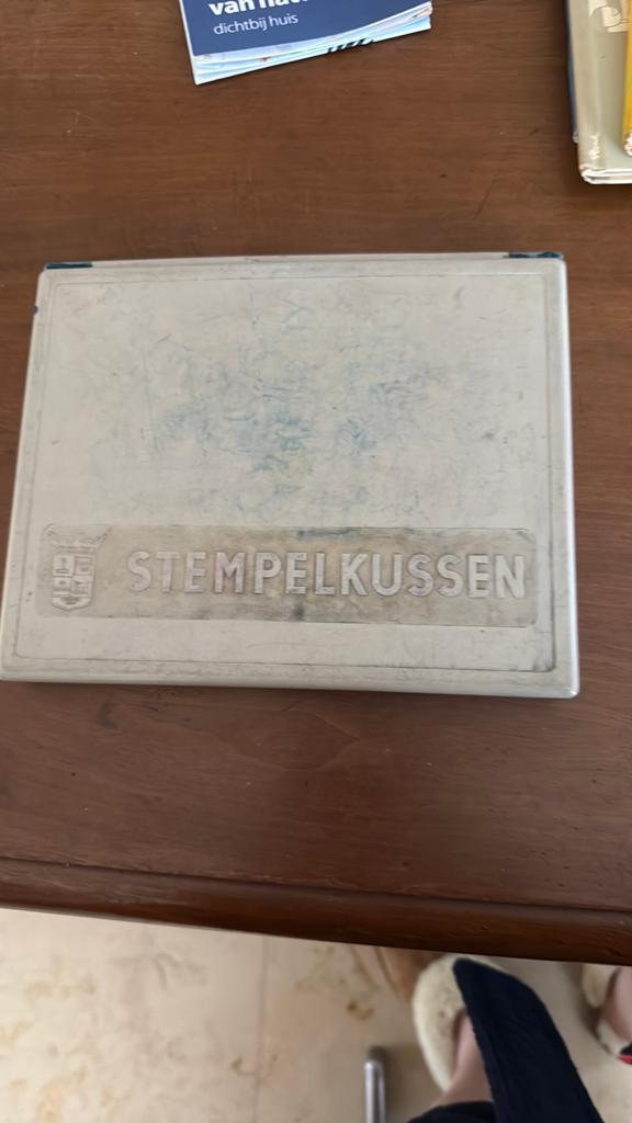 Stempelkussen, Ophalen of Verzenden, Gebruikt, Houten stempel