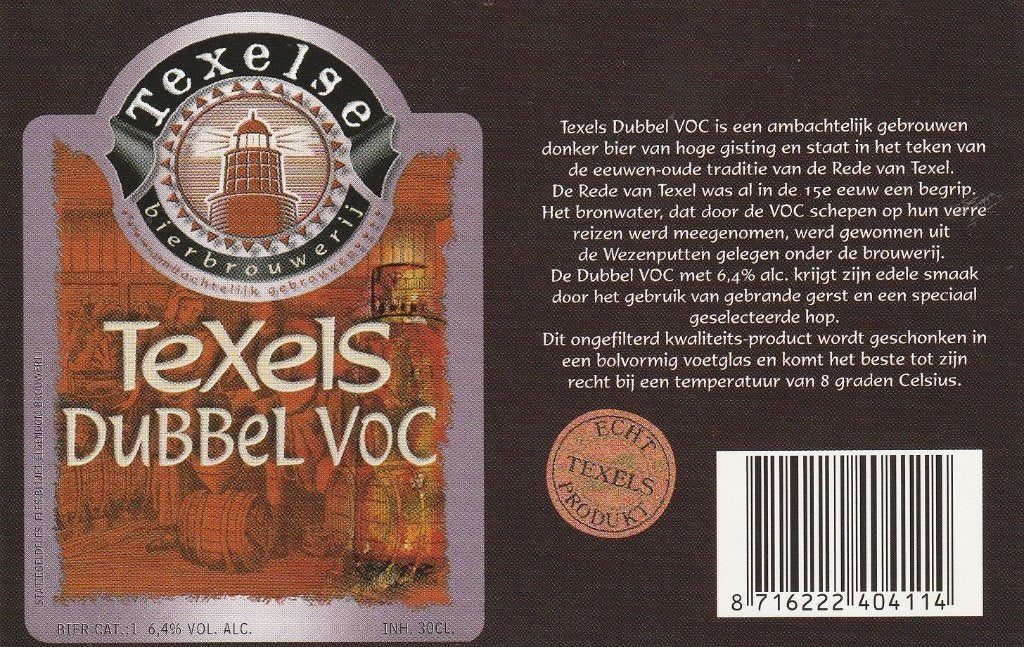 bieretiket Nederland Texelse bierbrouwerij : Dubbel voc, Verzamelen, Verzenden, Nieuw, Overige typen, Overige merken