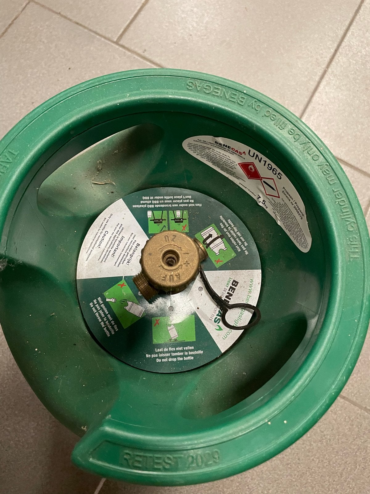 Benegas Light propaan gasfles 7,5 kg (3/4 vol), Ophalen, Gebruikt
