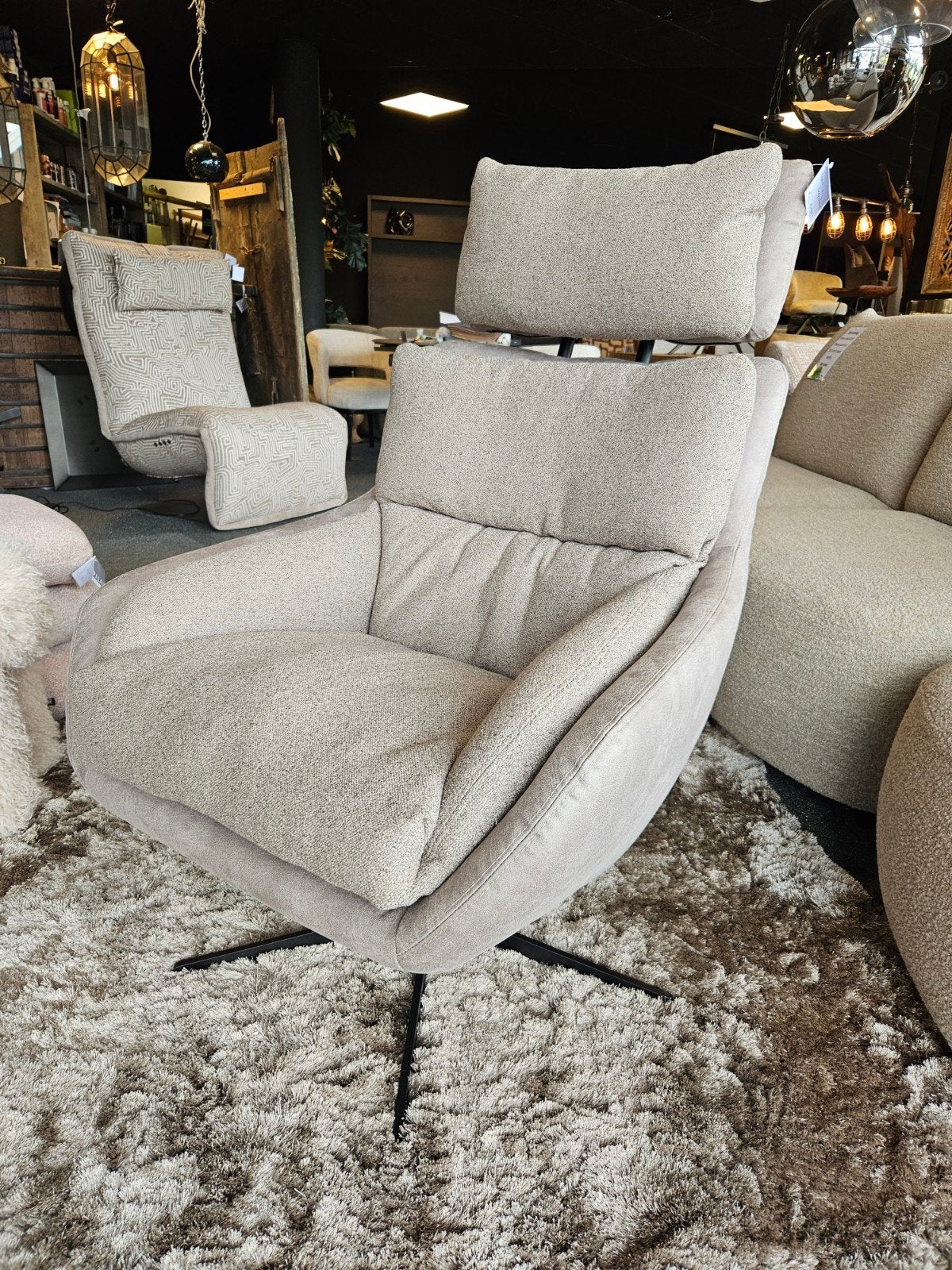 fauteuil LEON  stof leer ecco-leder
