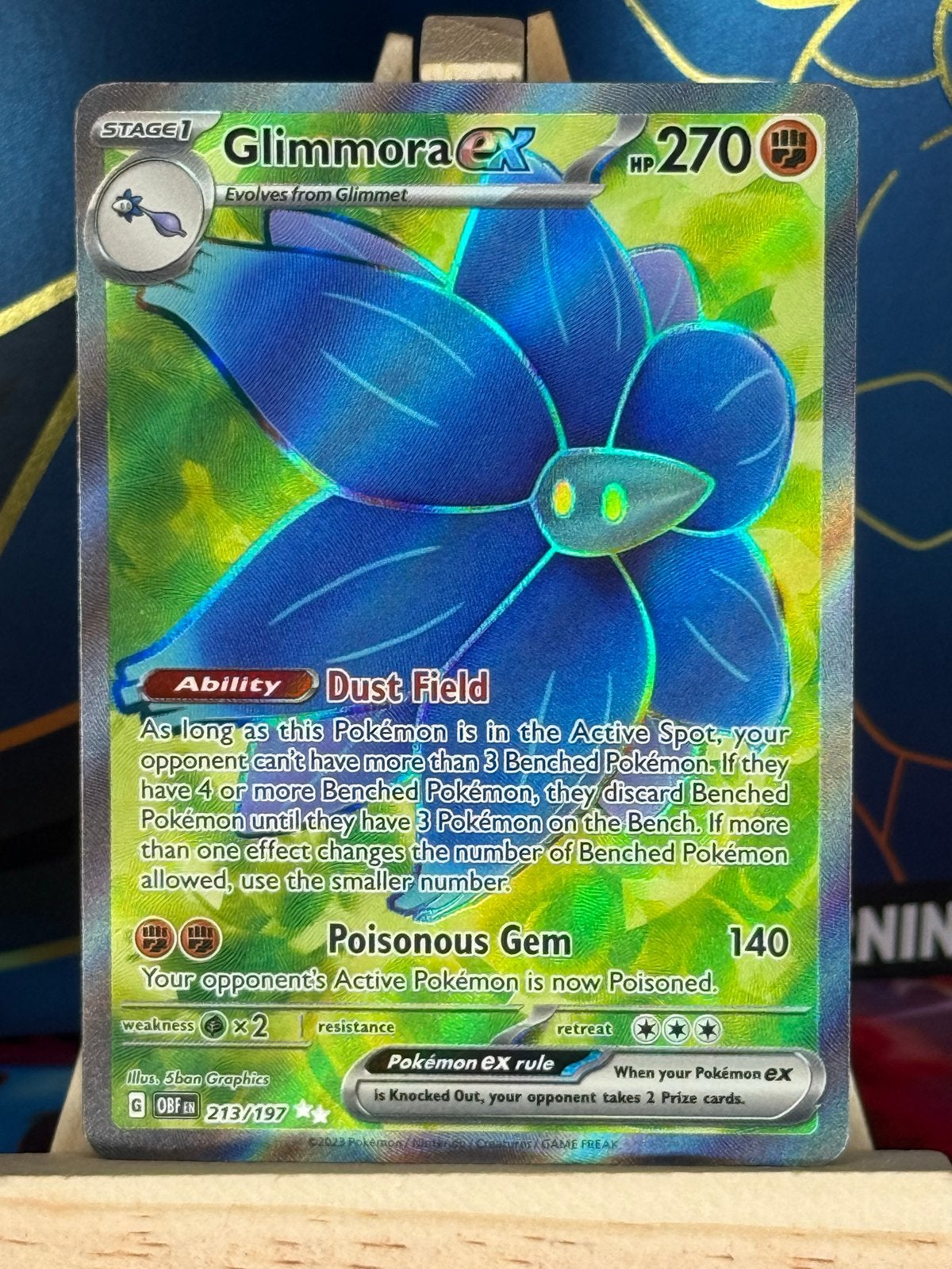 Glimmora ex #213 | Pokemon Obsidian Flames, Ophalen of Verzenden, Zo goed als nieuw, Losse kaart, Foil