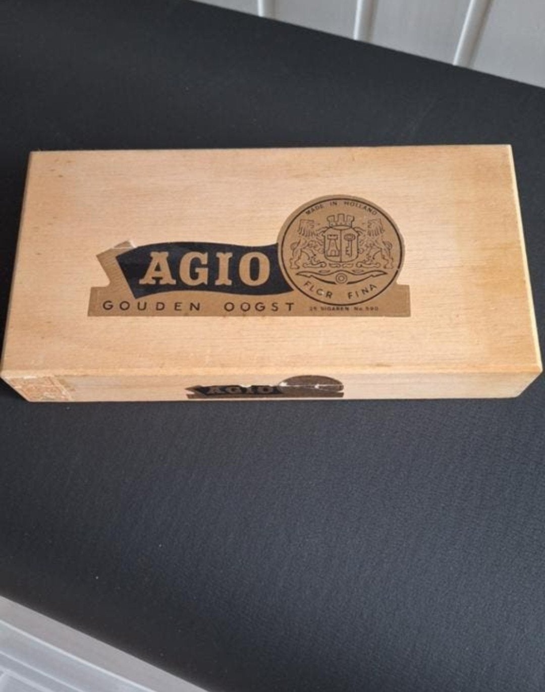 Vintage Agio Gouden Oogst sigarenkistje, Verzamelen, Ophalen of Verzenden, Gebruikt, Tabaksdoos of Verpakking