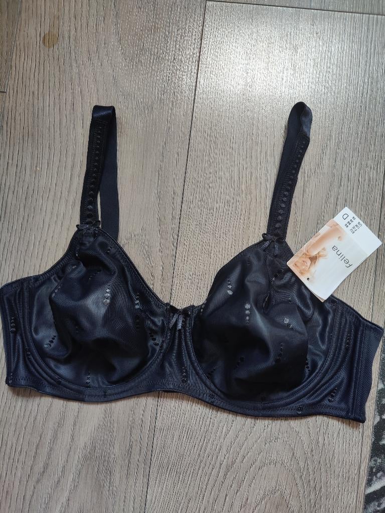 felina nieuwe bh zwart in maat 80 D met werkje  twv 86 euro, Felina, Ophalen of Verzenden, Zwart, BH