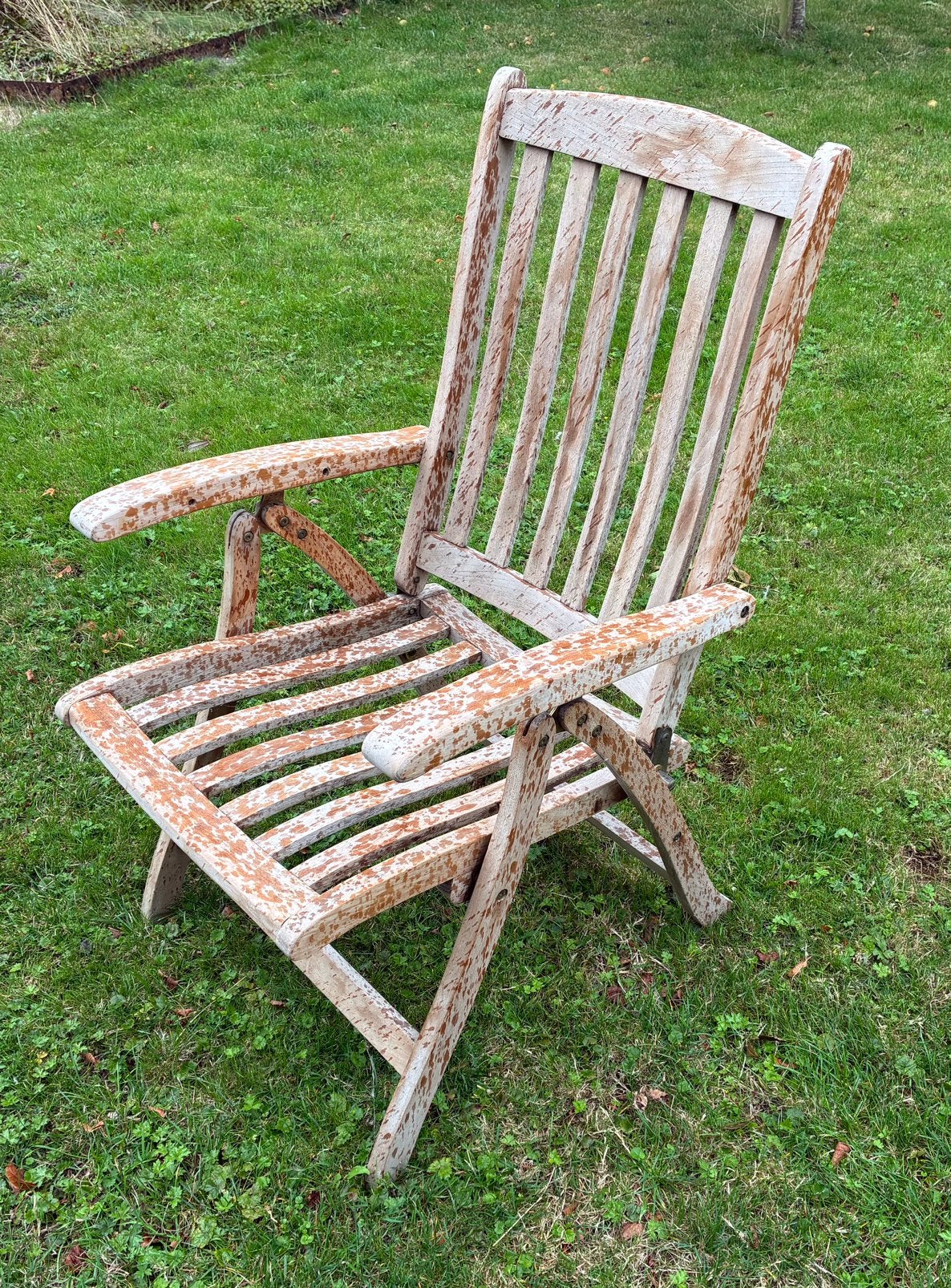 4 teakhouten tuinstoelen inklapbaar en verstelbaar, Tuin en Terras, Tuinstoelen, Ophalen, Zo goed als nieuw, Teakhout, Verstelbaar