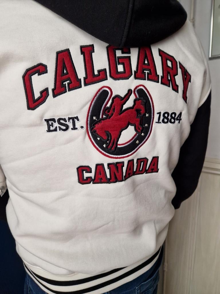 Heren Varsity Jacket - Canada Thema - Maat L, Kleding | Heren, Ophalen, Maat 52/54 (L), Onbekend, Zwart