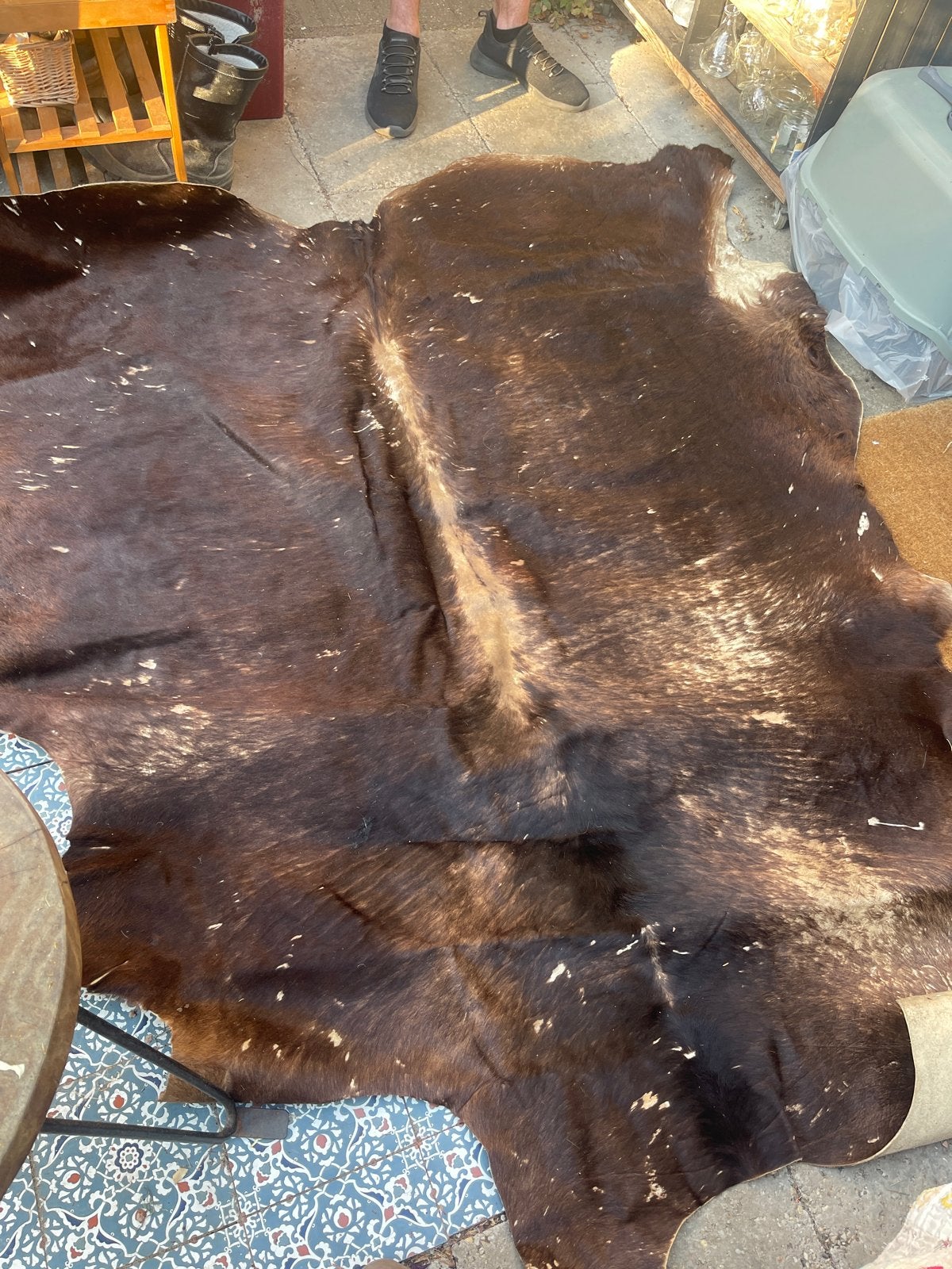 KOLDBY Koeienhuid Vloerkleed - Bruin/Wit -, Ophalen, Gebruikt, Bruin, 150 tot 200 cm